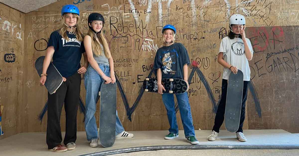 skate, skateboard, piger, efterskole, boardsport