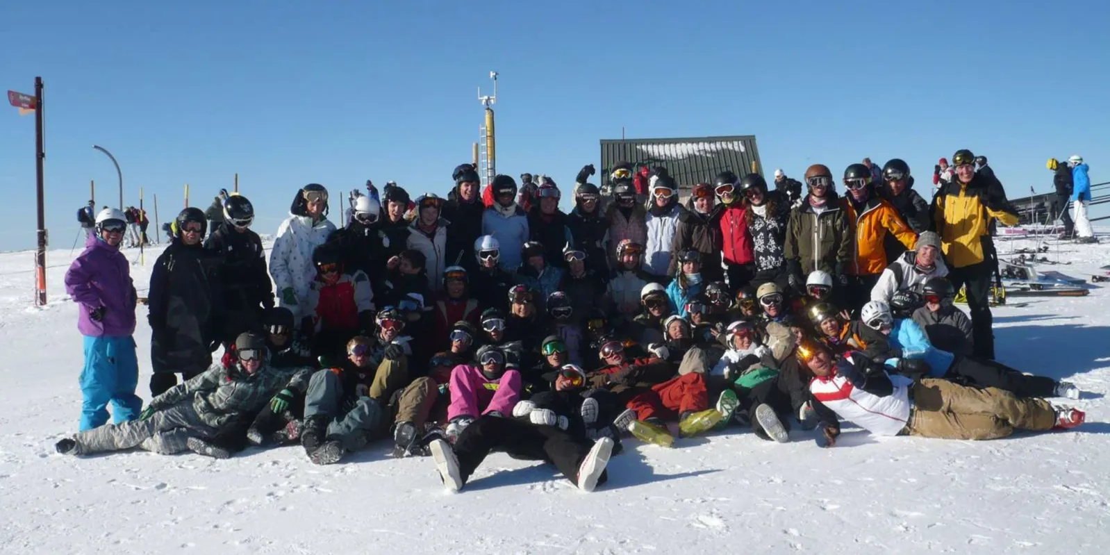 ski-freestyle, ski, fællesskab, holdbillede, efterskole